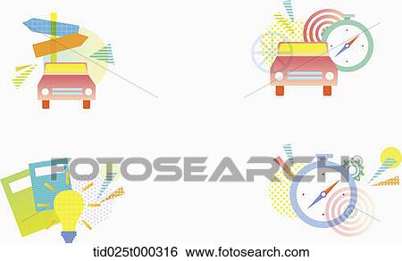 Stock Illustration - colourful illustration set . Fotosearch