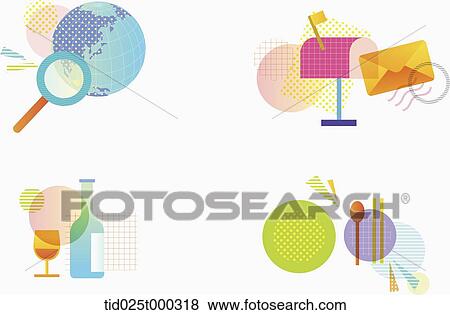 Stock Illustration - colourful illustration set . Fotosearch