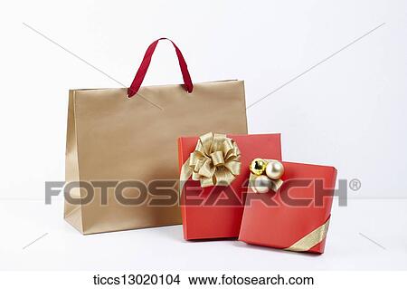 Stock Illustration - gift boxes and gift bag. Fotosearch