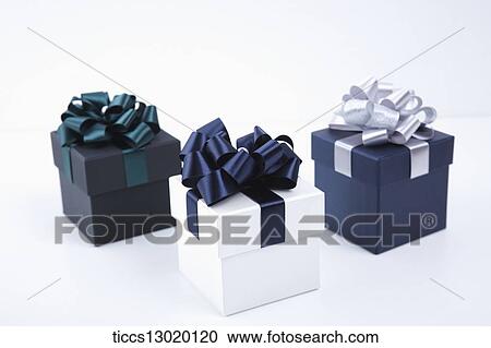 Clipart - gift boxes with ribbons . Fotosearch