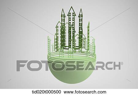 graphic illustration of a eco city View Large Illustration Clipart - graphic illustration of a eco city. Fotosearch