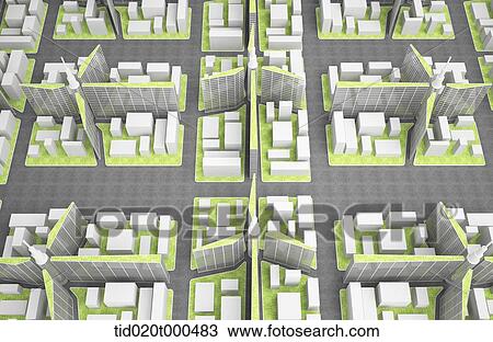 graphic illustration of a eco city View Large Illustration Drawing - graphic illustration of a eco city. Fotosearch
