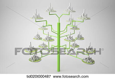 Stock Illustration - graphic illustration of a eco city. Fotosearch