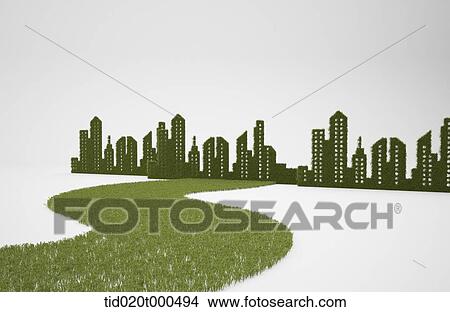 Stock Illustration - graphic illustration of a eco city. Fotosearch