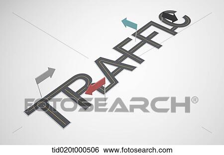 graphic illustration of a word traffic View Large Illustration Stock Illustration - graphic illustration of a word traffic. Fotosearch