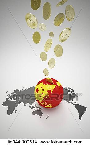 graphic illustration of coins falling on china View Large Illustration Stock Illustration - graphic illustration of coins falling on china. Fotosearch