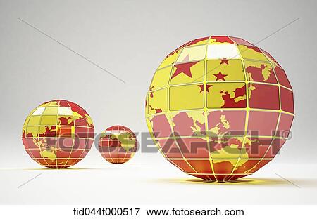 Stock Illustration - graphic illustration of globe in Chinese design. Fotosearch