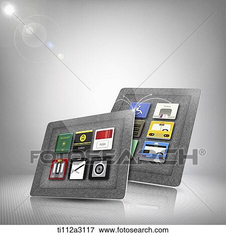 gray tablet devices View Large Illustration Stock Illustration - gray tablet devices. Fotosearch