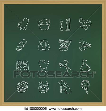 icon sets on a blackboard View Large Illustration Stock Illustration - icon sets on a blackboard. Fotosearch