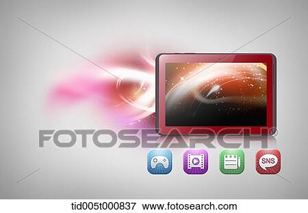 icons under a mobile device View Large Illustration Stock Illustration - icons under a mobile device. Fotosearch