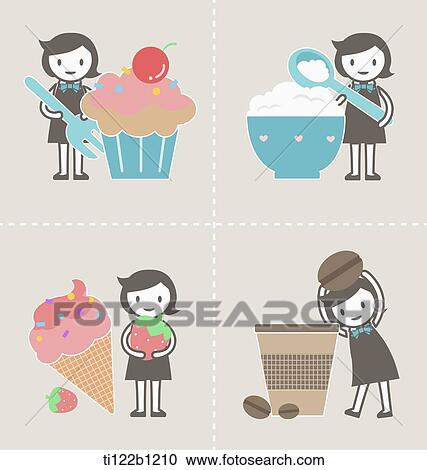 Clipart - illustration characters of cooking. Fotosearch