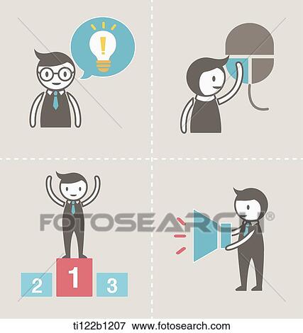 illustration characters of man with idea View Large Illustration Stock Illustration - illustration characters of man with idea. Fotosearch
