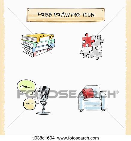 illustration drawing of icons View Large Illustration Stock Illustration - illustration drawing of icons. Fotosearch