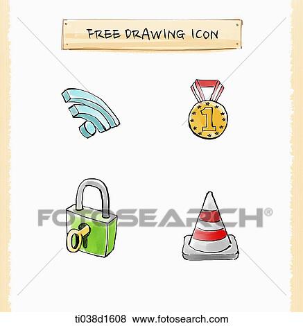 illustration drawing of icons View Large Illustration Stock Illustration - illustration drawing of icons. Fotosearch
