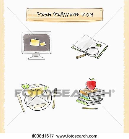 Stock Illustration - illustration drawing of icons. Fotosearch