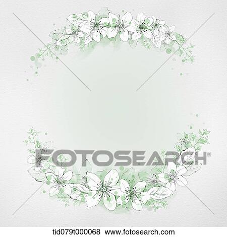 illustration flower frame in grey View Large Illustration Stock Illustration - illustration flower frame in grey. Fotosearch
