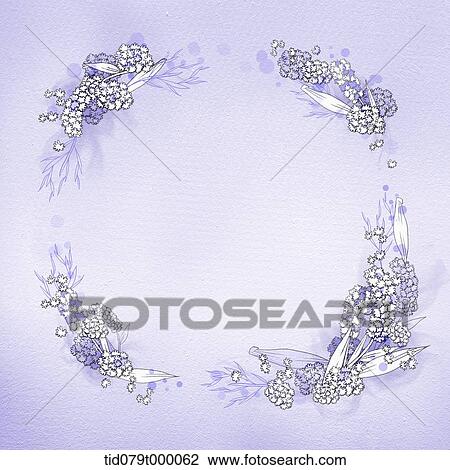 illustration flower frame in purple View Large Illustration Drawing - illustration flower frame in purple. Fotosearch