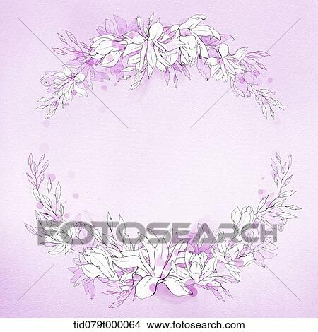 illustration flower frame in purple View Large Illustration Stock Illustration - illustration flower frame in purple. Fotosearch