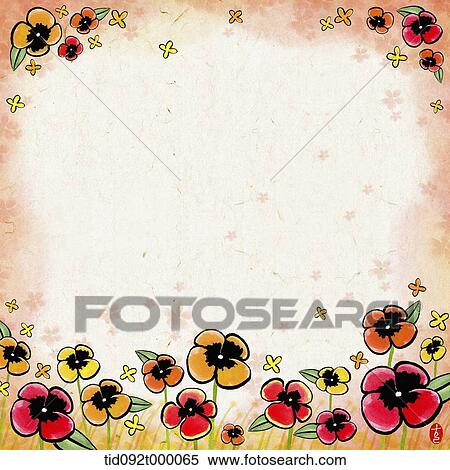 Stock Illustration - illustration letter template featuring flowers. Fotosearch