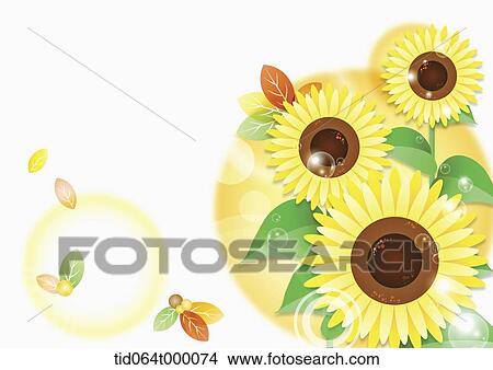 Stock Illustration - illustration memo template featuring sun flowers. Fotosearch