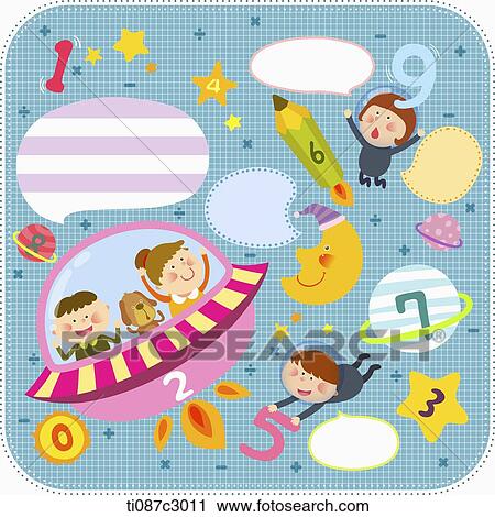 illustration memo template in concept of space View Large Illustration Clip Art - illustration memo template in concept of space. Fotosearch