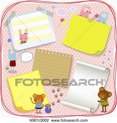 illustration memo template in concept of notes View Large Illustration Drawing - illustration memo template in concept of notes. Fotosearch