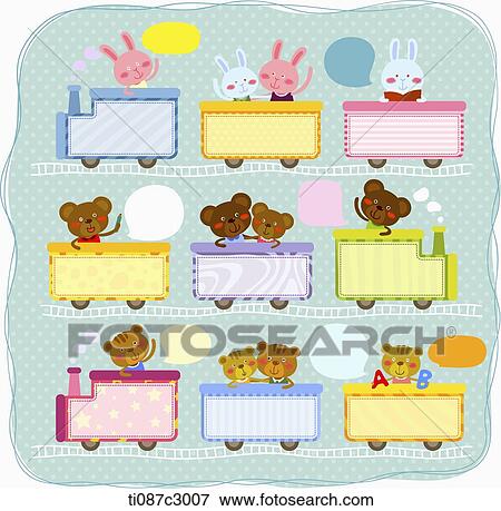 illustration memo template in concept of animals View Large Illustration Stock Illustration - illustration memo template in concept of animals. Fotosearch