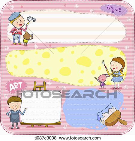 Stock Illustration - illustration memo template in concept of art class. Fotosearch