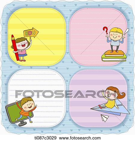 Stock Illustration - illustration memo template . Fotosearch