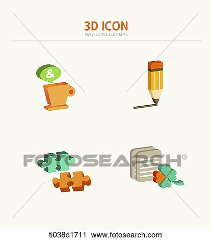 illustration of 3d icons View Large Illustration Clip Art - illustration of 3d icons. Fotosearch