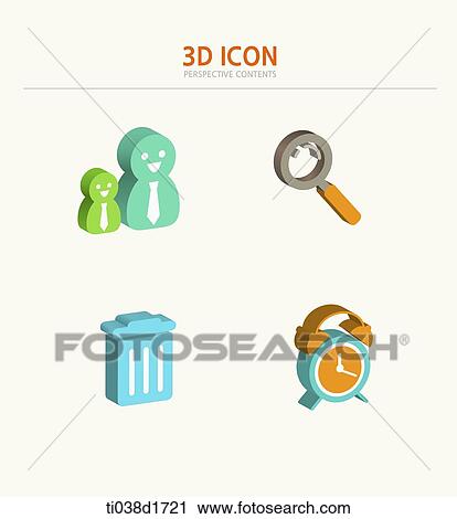 Clip Art - illustration of 3d icons. Fotosearch