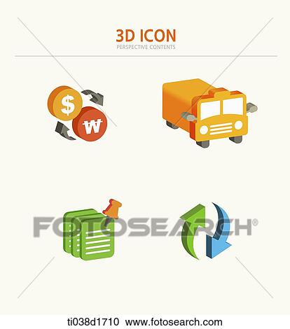 illustration of 3d icons View Large Illustration Clipart - illustration of 3d icons. Fotosearch