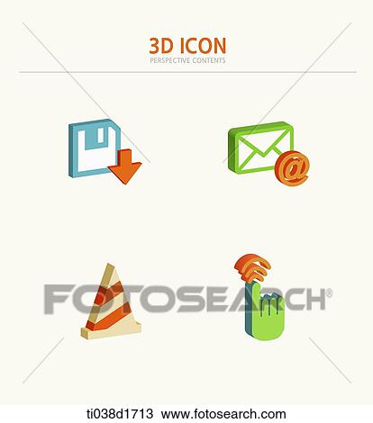 illustration of 3d icons View Large Illustration Drawing - illustration of 3d icons. Fotosearch