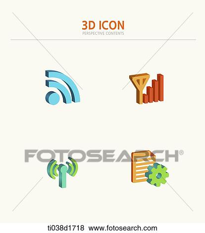 Stock Illustration - illustration of 3d icons. Fotosearch