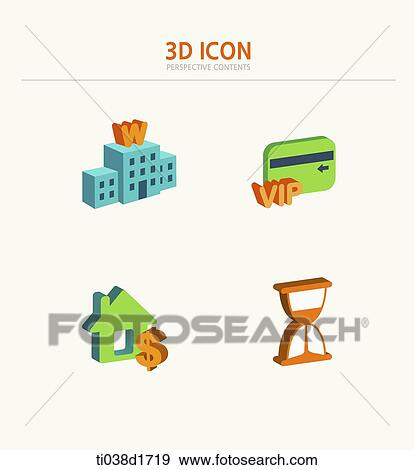 Stock Illustration - illustration of 3d icons. Fotosearch