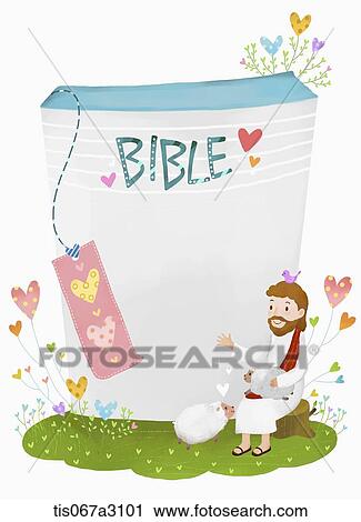 illustration of a bible View Large Illustration Clip Art - illustration of a bible. Fotosearch
