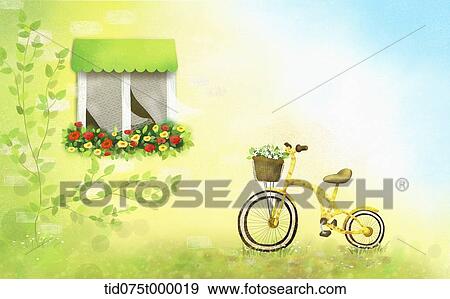illustration of a bike and a wino View Large Illustration Stock Illustration - illustration of a bike and a wino. Fotosearch
