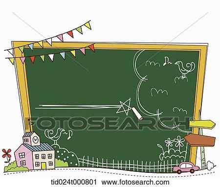Clip Art - illustration of a blackboard. Fotosearch