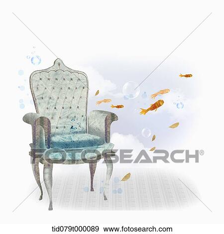 Stock Illustration - illustration of a chair under water. Fotosearch
