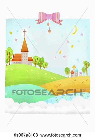 illustration of a church View Large Illustration Stock Illustration - illustration of a church. Fotosearch