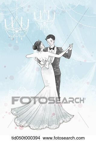 Stock Illustration - illustration of a couple getting married. Fotosearch
