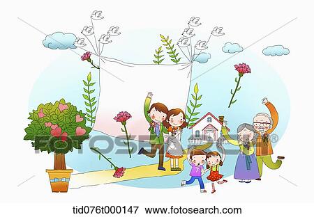 Stock Illustration - illustration of a family meeting parents. Fotosearch