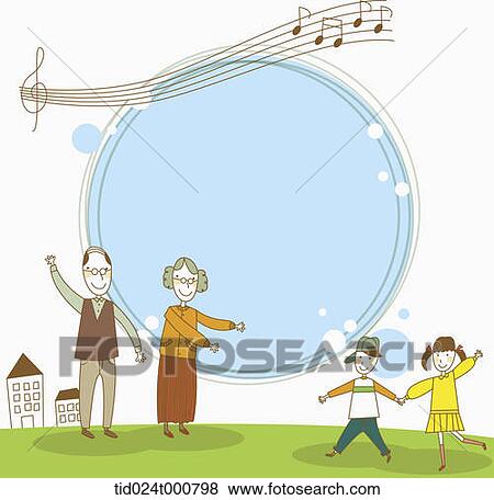 illustration of a kids meeting grandparents View Large Illustration Stock Illustration - illustration of a kids meeting grandparents. Fotosearch