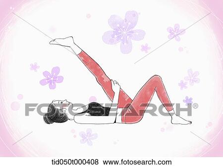 Stock Illustration - illustration of a woman doing yoga. Fotosearch