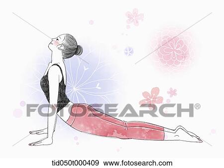 Stock Illustration - illustration of a woman doing yoga. Fotosearch