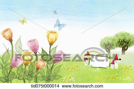 illustration of beautiful landscape with memo template View Large Illustration Stock Illustration - illustration of beautiful landscape with memo template. Fotosearch