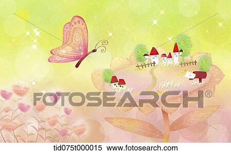 Stock Illustration - illustration of beautiful landscape . Fotosearch