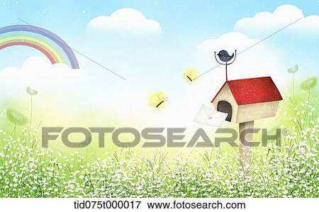 illustration of beautiful landscape View Large Illustration Stock Illustration - illustration of beautiful landscape . Fotosearch