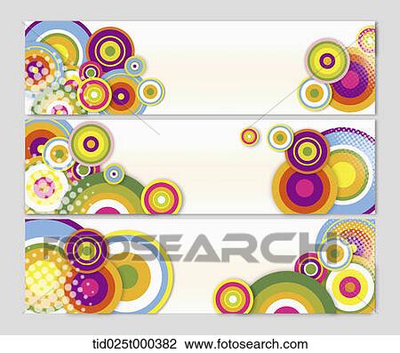 Drawing - illustration of cards with different color circles. Fotosearch