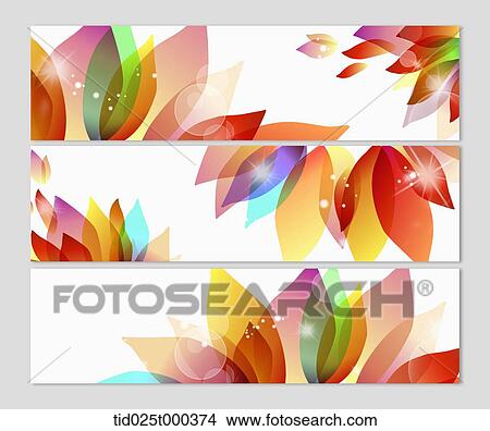 Stock Illustration - illustration of cards with different color flowers. Fotosearch